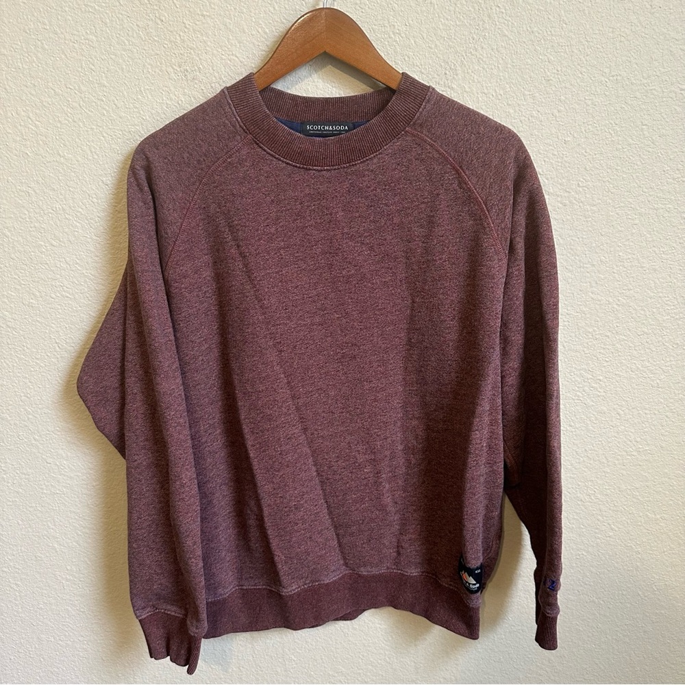 Scotch & Soda Men’s Maroon Heathered Sweatshirt